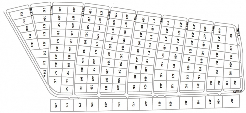 Weg 1 – 19 ; Parzellen 326 – 478